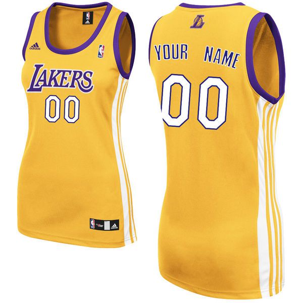 Adidas Los Angeles Lakers Women Custom Replica Home Yellow NBA Jersey